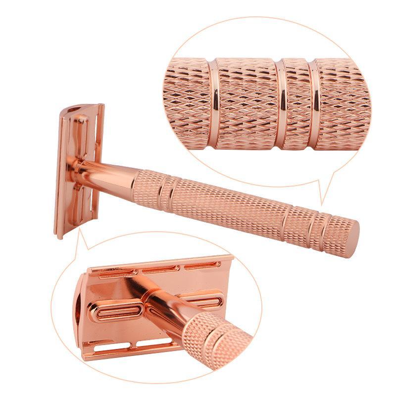 Men'S Grooming Hair Removal - Umweltfreundlicher Wiederverwendbarer Metall-Sicherheitsrasierer mit Doppelklinge für