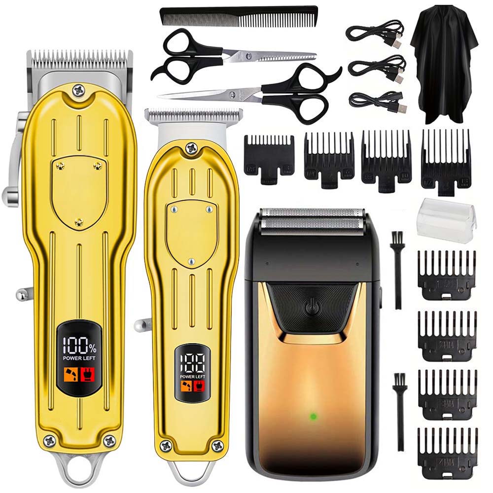 Men'S Grooming Essentials - Professionelles Haarschneide-Set mit LCD-Display, kabellosem Bartschneider