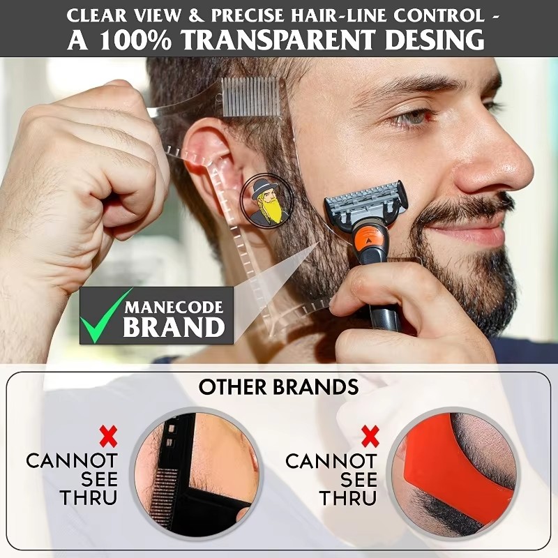 Men'S Grooming Makeup - 1 Stück/2 Stück/3 Stück Plastik-Bartkamm für