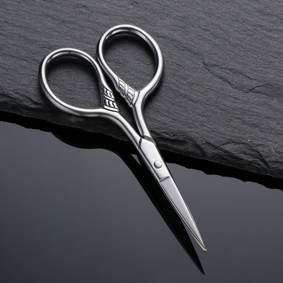 Men'S Grooming Mirror - Edelstahl-Bartschere für Männer Schnurrbart-Pflege Präzisions-Handgeschärpte Klingen